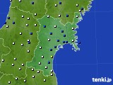 2015年06月08日の宮城県のアメダス(風向・風速)