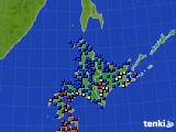 北海道地方のアメダス実況(日照時間)(2015年06月10日)