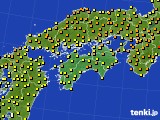 四国地方のアメダス実況(気温)(2015年06月10日)