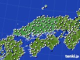 中国地方のアメダス実況(風向・風速)(2015年06月11日)