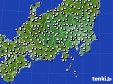 関東・甲信地方のアメダス実況(風向・風速)(2015年06月12日)