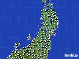 2015年06月13日の東北地方のアメダス(風向・風速)