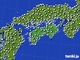 四国地方のアメダス実況(風向・風速)(2015年06月13日)