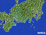 2015年06月14日の東海地方のアメダス(風向・風速)