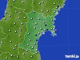 宮城県のアメダス実況(風向・風速)(2015年06月14日)