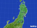 東北地方のアメダス実況(降水量)(2015年06月15日)