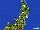 2015年06月15日の東北地方のアメダス(気温)