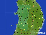秋田県のアメダス実況(気温)(2015年06月15日)