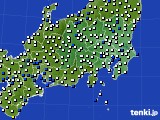 関東・甲信地方のアメダス実況(風向・風速)(2015年06月18日)