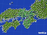 近畿地方のアメダス実況(風向・風速)(2015年06月18日)