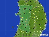 秋田県のアメダス実況(気温)(2015年06月19日)