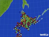 北海道地方のアメダス実況(日照時間)(2015年06月21日)