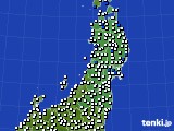 2015年06月21日の東北地方のアメダス(風向・風速)