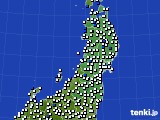 2015年06月23日の東北地方のアメダス(風向・風速)