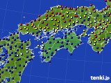 四国地方のアメダス実況(日照時間)(2015年07月02日)