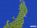 2015年07月04日の東北地方のアメダス(気温)