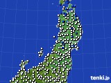 東北地方のアメダス実況(風向・風速)(2015年07月07日)