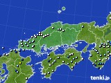 中国地方のアメダス実況(降水量)(2015年07月08日)