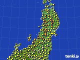 東北地方のアメダス実況(気温)(2015年07月09日)
