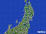 東北地方のアメダス実況(風向・風速)(2015年07月11日)