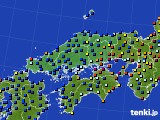 中国地方のアメダス実況(日照時間)(2015年07月13日)