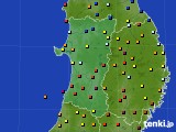 秋田県のアメダス実況(日照時間)(2015年07月13日)