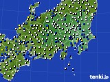 関東・甲信地方のアメダス実況(風向・風速)(2015年07月13日)