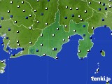 静岡県のアメダス実況(風向・風速)(2015年07月13日)