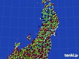 東北地方のアメダス実況(日照時間)(2015年07月14日)