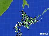 北海道地方のアメダス実況(風向・風速)(2015年07月14日)