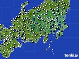 関東・甲信地方のアメダス実況(風向・風速)(2015年07月14日)