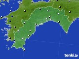 高知県のアメダス実況(風向・風速)(2015年07月14日)