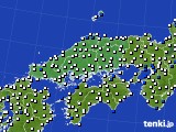 中国地方のアメダス実況(風向・風速)(2015年07月15日)