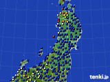 東北地方のアメダス実況(日照時間)(2015年07月16日)