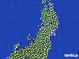 東北地方のアメダス実況(風向・風速)(2015年07月16日)