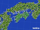 2015年07月16日の四国地方のアメダス(風向・風速)