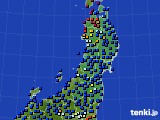 東北地方のアメダス実況(日照時間)(2015年07月17日)