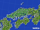 中国地方のアメダス実況(風向・風速)(2015年07月17日)