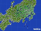 関東・甲信地方のアメダス実況(風向・風速)(2015年07月18日)
