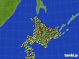 北海道地方のアメダス実況(気温)(2015年07月19日)