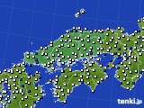 中国地方のアメダス実況(風向・風速)(2015年07月19日)