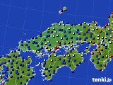 中国地方のアメダス実況(日照時間)(2015年07月21日)