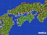 四国地方のアメダス実況(気温)(2015年07月21日)