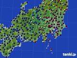 関東・甲信地方のアメダス実況(日照時間)(2015年07月22日)