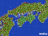 四国地方のアメダス実況(気温)(2015年07月23日)