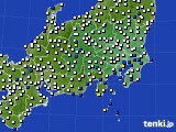 関東・甲信地方のアメダス実況(風向・風速)(2015年07月23日)