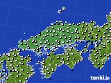 中国地方のアメダス実況(風向・風速)(2015年07月27日)