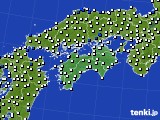 四国地方のアメダス実況(風向・風速)(2015年07月30日)