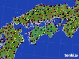 四国地方のアメダス実況(日照時間)(2015年08月02日)