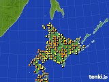 北海道地方のアメダス実況(気温)(2015年08月03日)